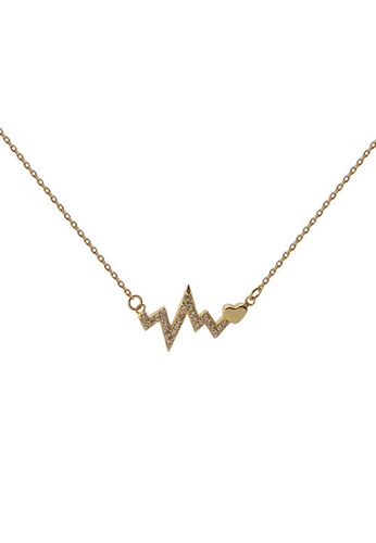 ZITIQUE gold Women's Diamond Embedded Vital Sign Necklace - Gold DFA2FAC652DC6EGS_1