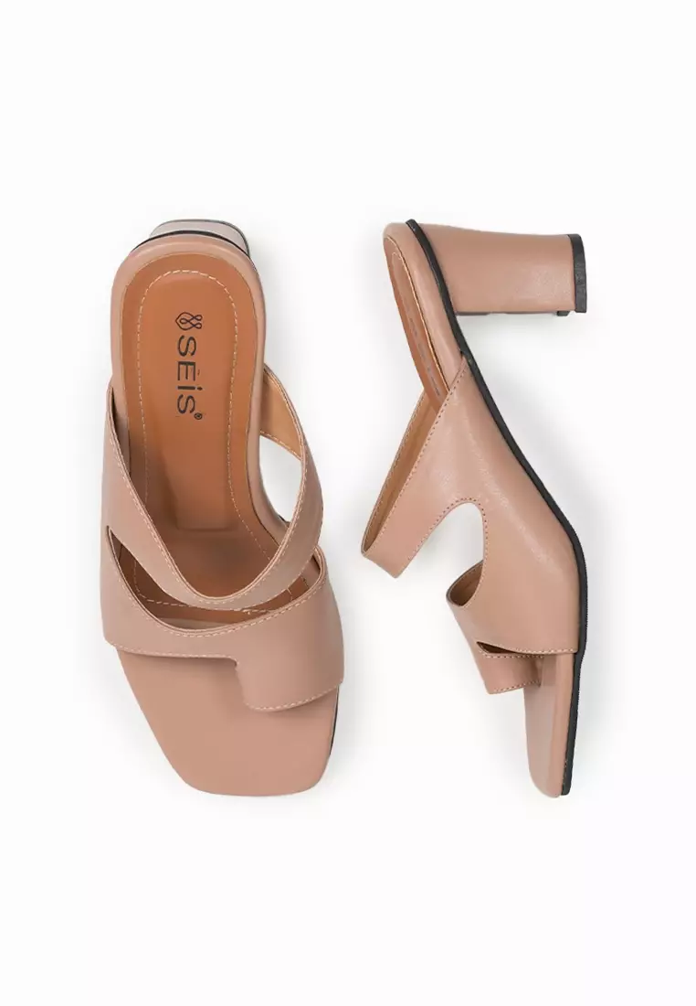 Seis Selen Sandal Heels Wanita 7 cm-MOCCA