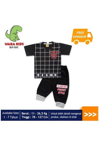 Jual Wakakids Skabe Baju Anak Laki Laki Lengan Pendek Kotak Kotak Setelan Kaos Celana Jogger Fashion Anak Untuk Usia 1 Tahun Hingga 7 Tahun 3229 Original Zalora Indonesia