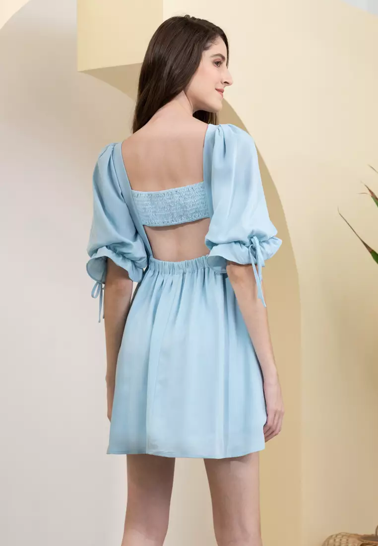 Zalora Studios Cutout Back Balloon Sleeve Mini Dress 2024 Buy