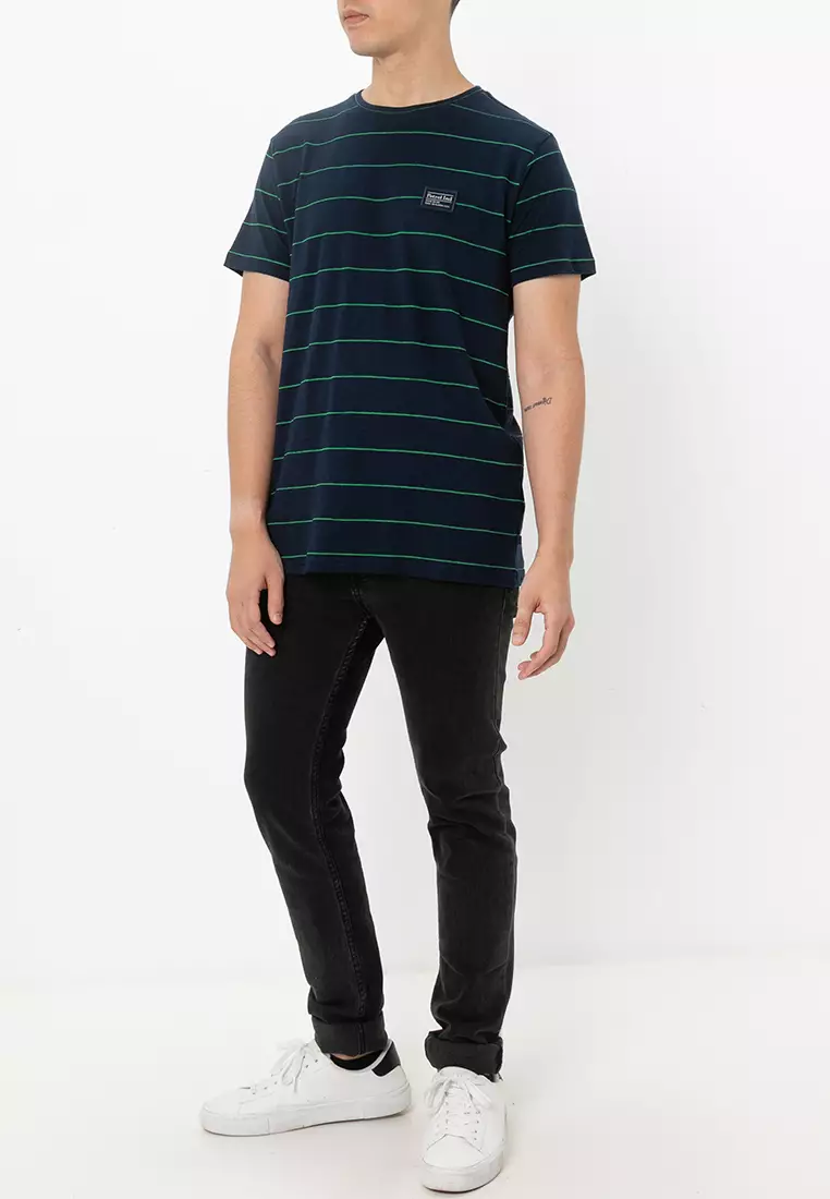 Striped T-Shirt with Logo Label