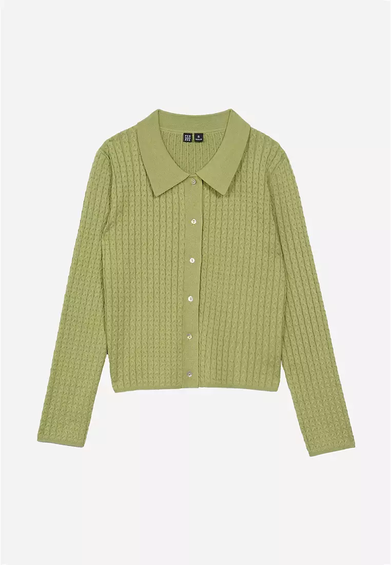 Buy Cable Knit Tank Top And Cardigan Set Online ZALORA Malaysia