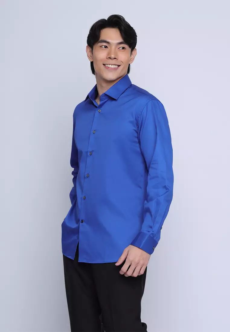 Plain Slim Fit Long Sleeve Shirt