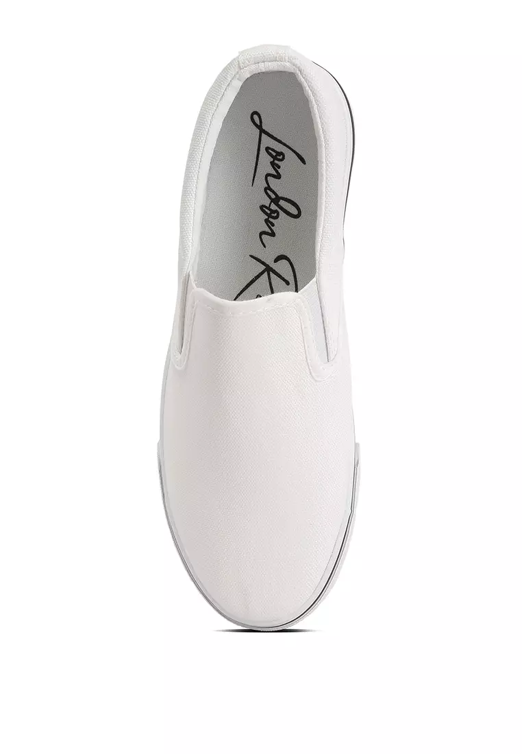 Buy London Rag White Canvas Slip On Sneakers 2024 Online ZALORA
