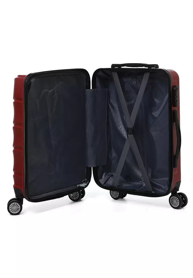 Carlton Koper Cabin Hardcase Unisex Size 20Inch Suitcase Combination Lock Large Compartment Material ABS+PVC Coated ORIGINAL - Red