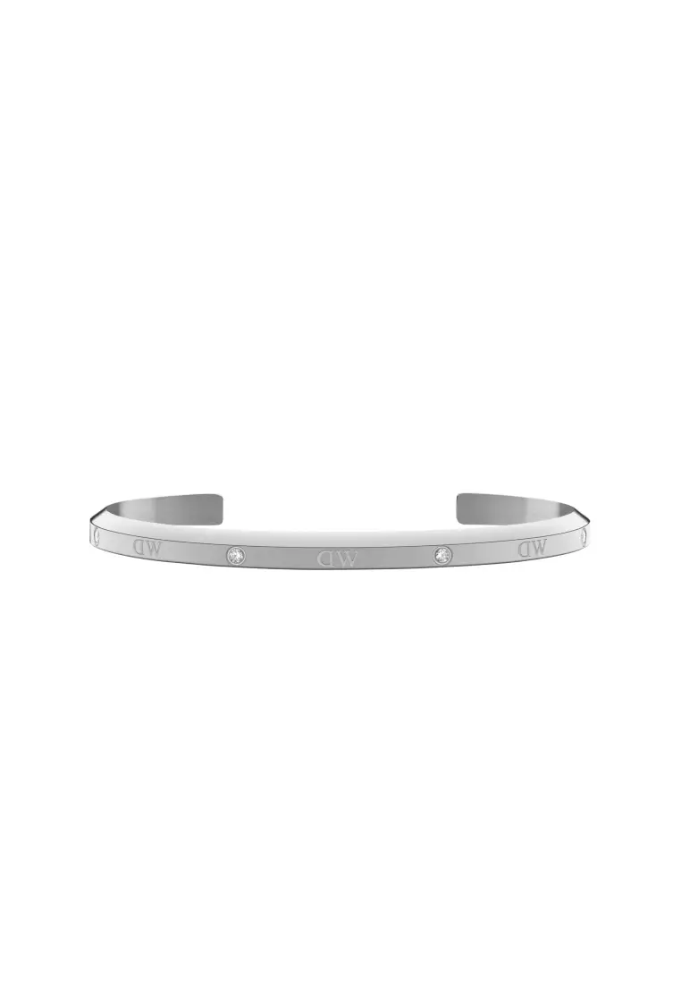 Classic Lumine Bracelet Silver Small/Large - Stainless Steel Bracelet cuff for women and men - crystals