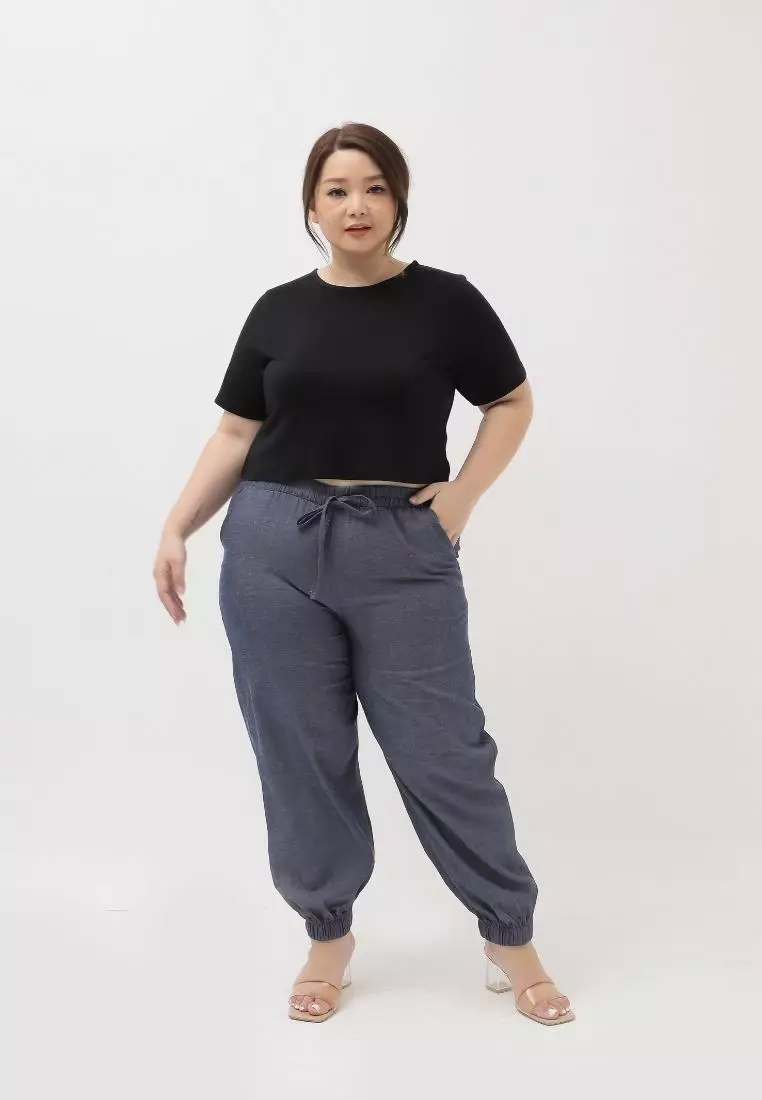Plus Size Crop Top Kendal Black