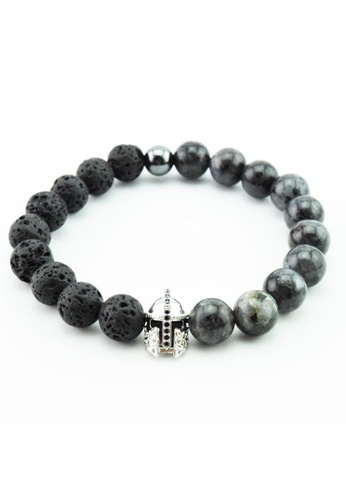 Buy Memento Collection Signature Spartan Head Detailed Lava Labradorite Bracelet Online Zalora Malaysia