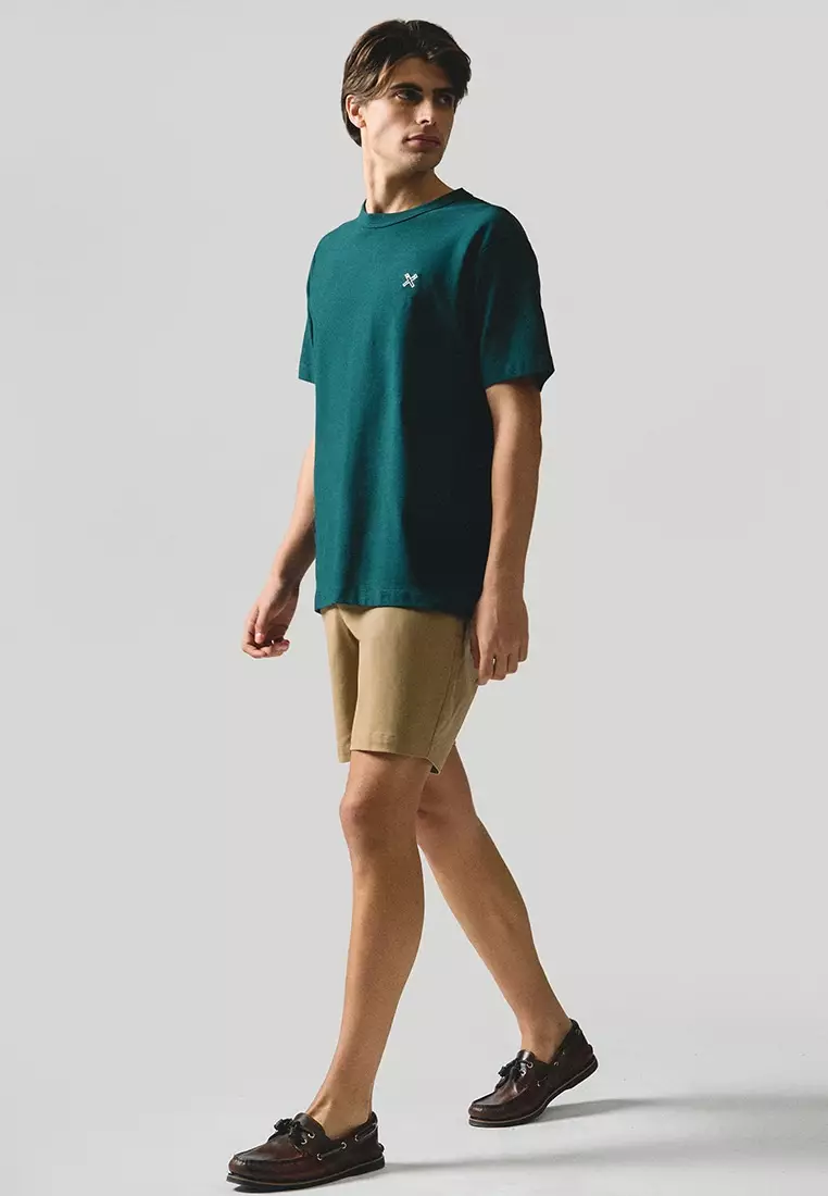 Regular Fit T-Shirt With Neck Binding Finish In Fine Ottoman