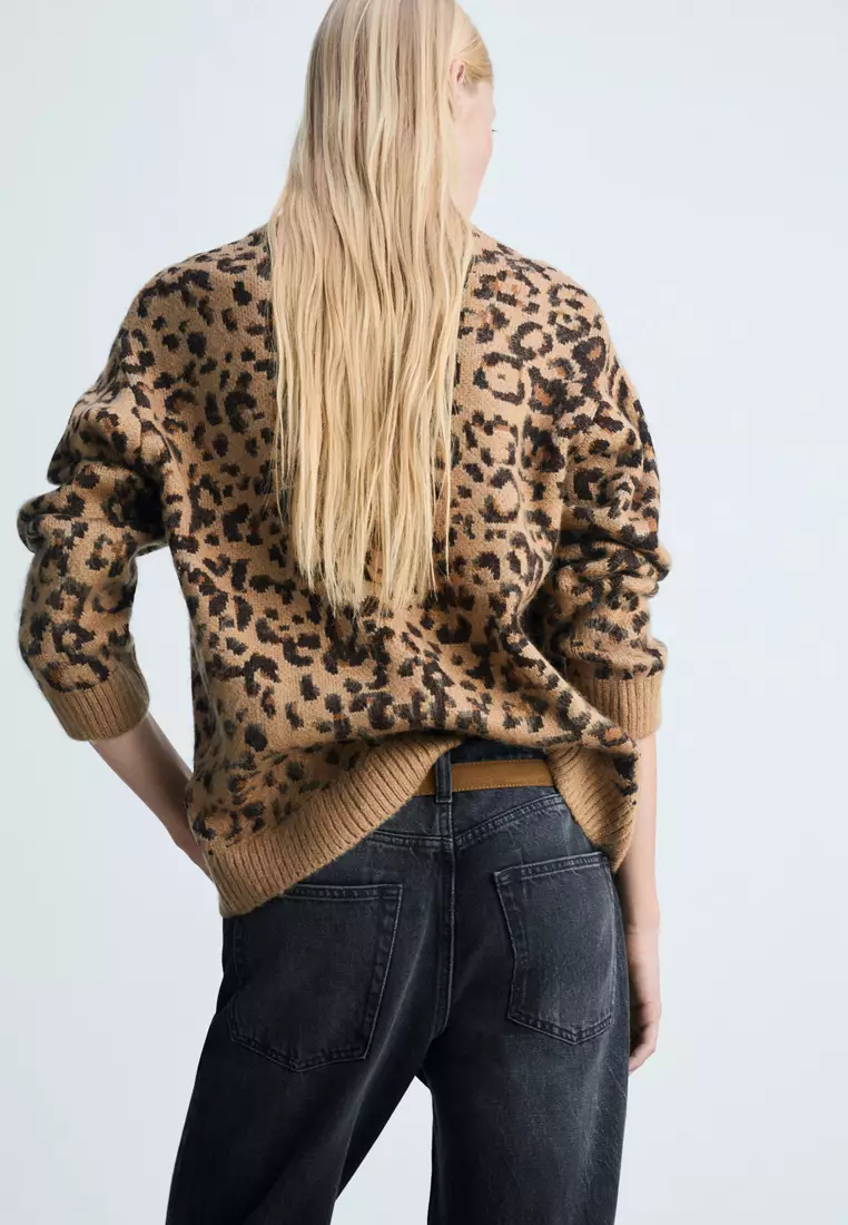 Mango leopard print sweater cheap