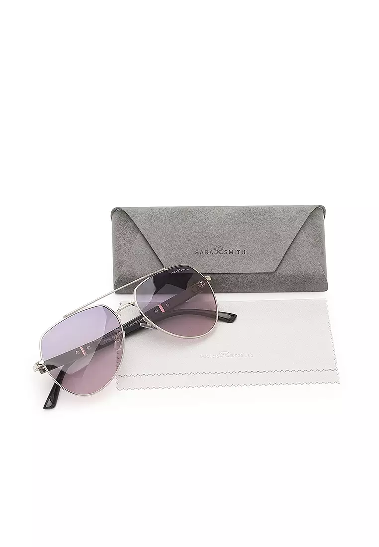 Unisex Polarized Aviator Sunglasses (太陽眼鏡) - 銀色 / 灰色