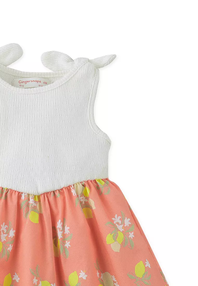 Baby Josette Ribbed Top And Poplin Dress