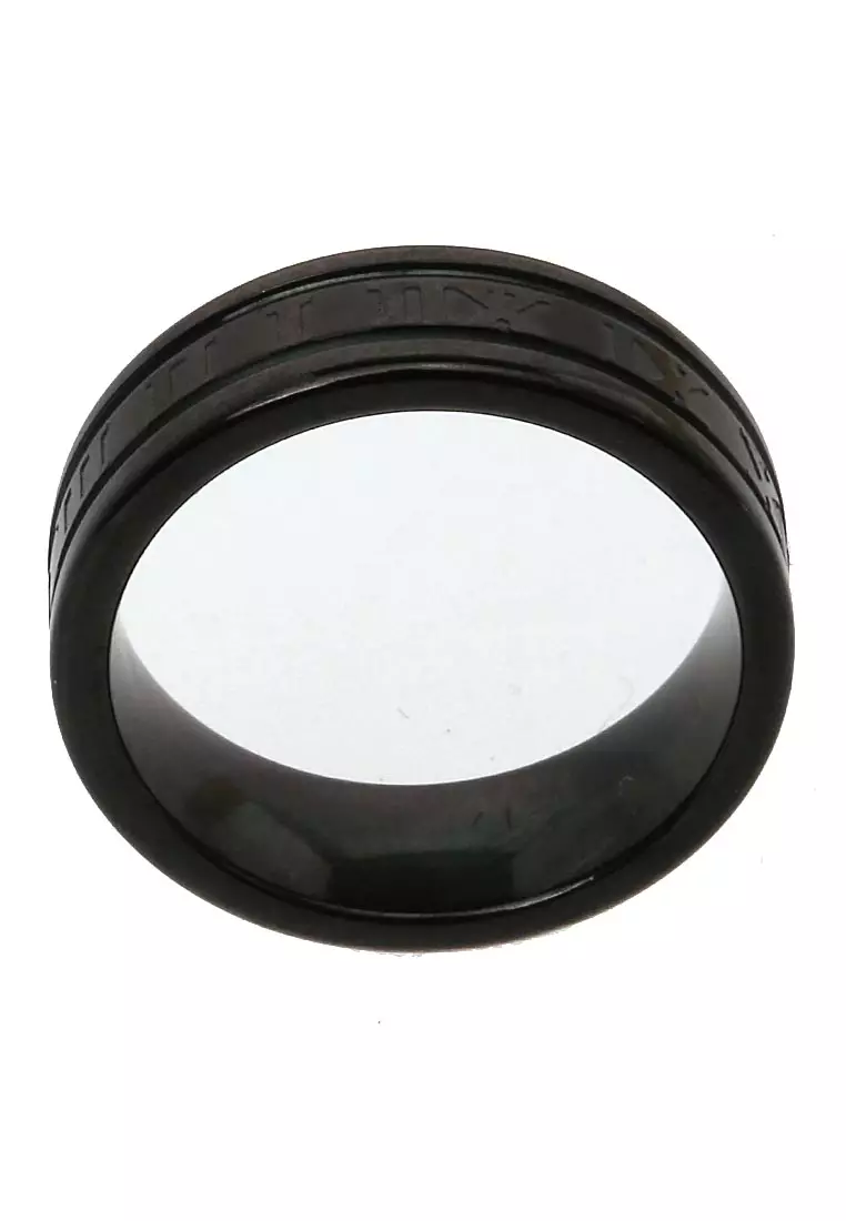 Ethan Ring Cincin Unisex Casual Simple Comfortable Stainless Material Titanium ORIGINAL - Black