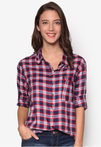 格紋長袖襯衫, 服飾, Double Dzalora時尚購物網的koumi koumienim
