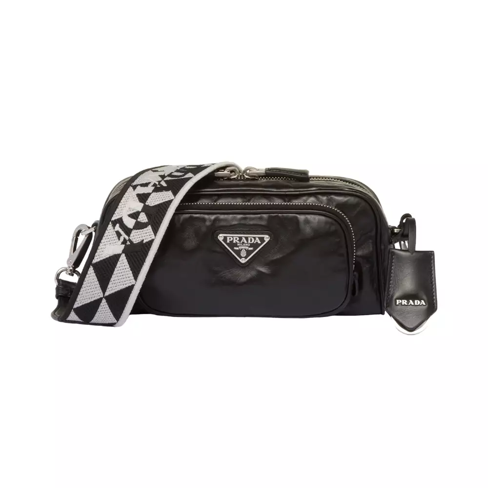 Prada Men's Saffiano Leather Multi-strap Crossbody Bag in Black