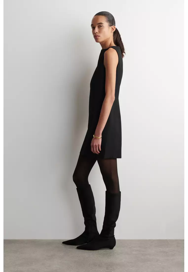 TAILORED MERINO WOOL-BLEND MINI DRESS