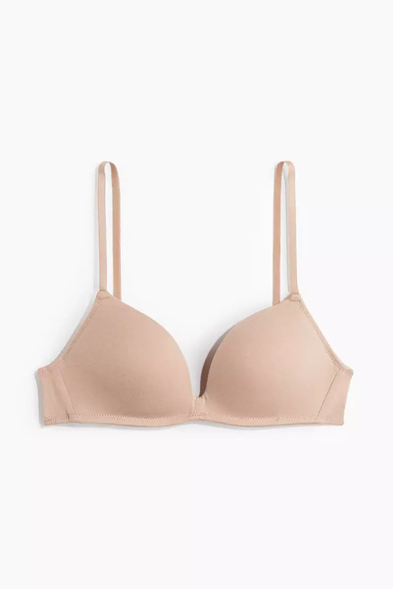 Non-wired cotton push-up bra