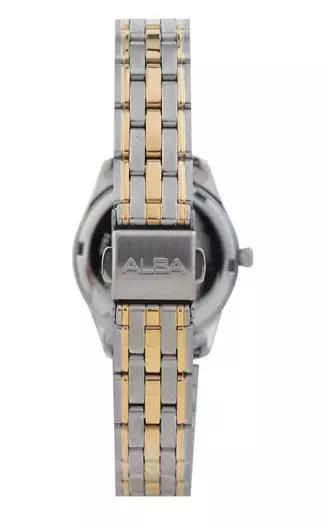 Jam Tangan Wanita Alba AN8078 AN8078X1 Strap Stainless Steel Dual Tone Silver Gold Color Silver Dial Original Garansi Resmi
