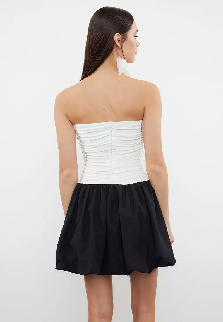 A-Cut Color Block Mini Dress