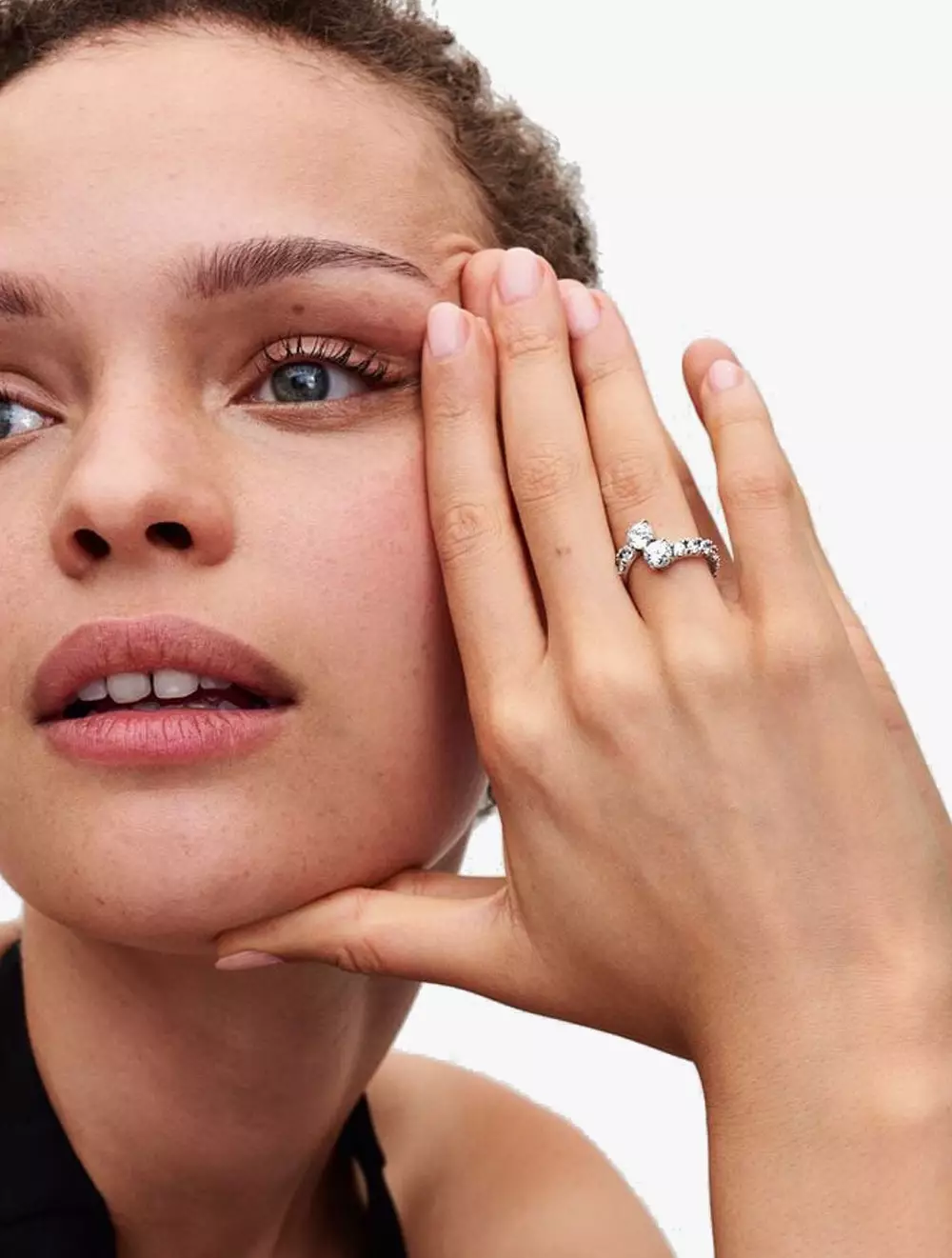 Sterling silver ring with clear cubic zirconia