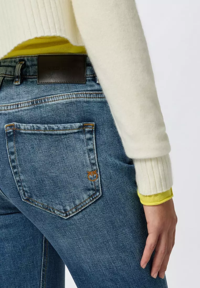 Blue denim flared jeans