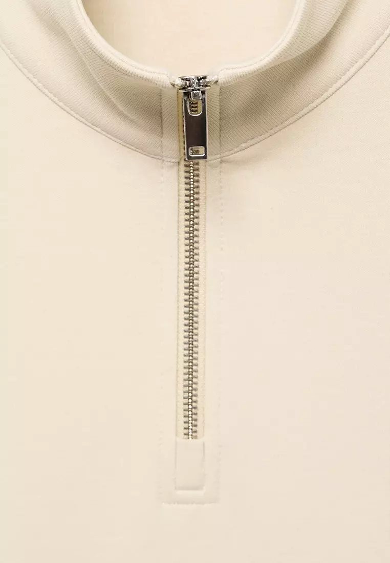 Regular-Fit Cotton Sweatshirt With Zip