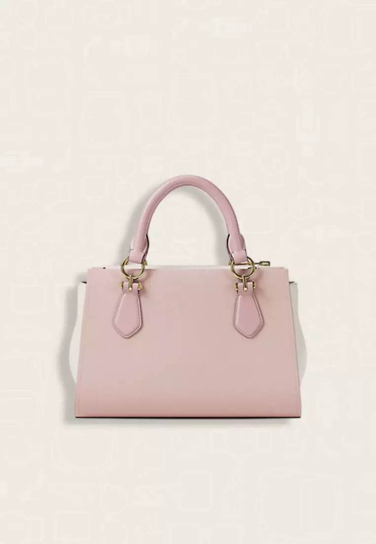 Michael Kors Marilyn Small Color-Block Saffiano Leather Messenger Bag Powder Blush Multi