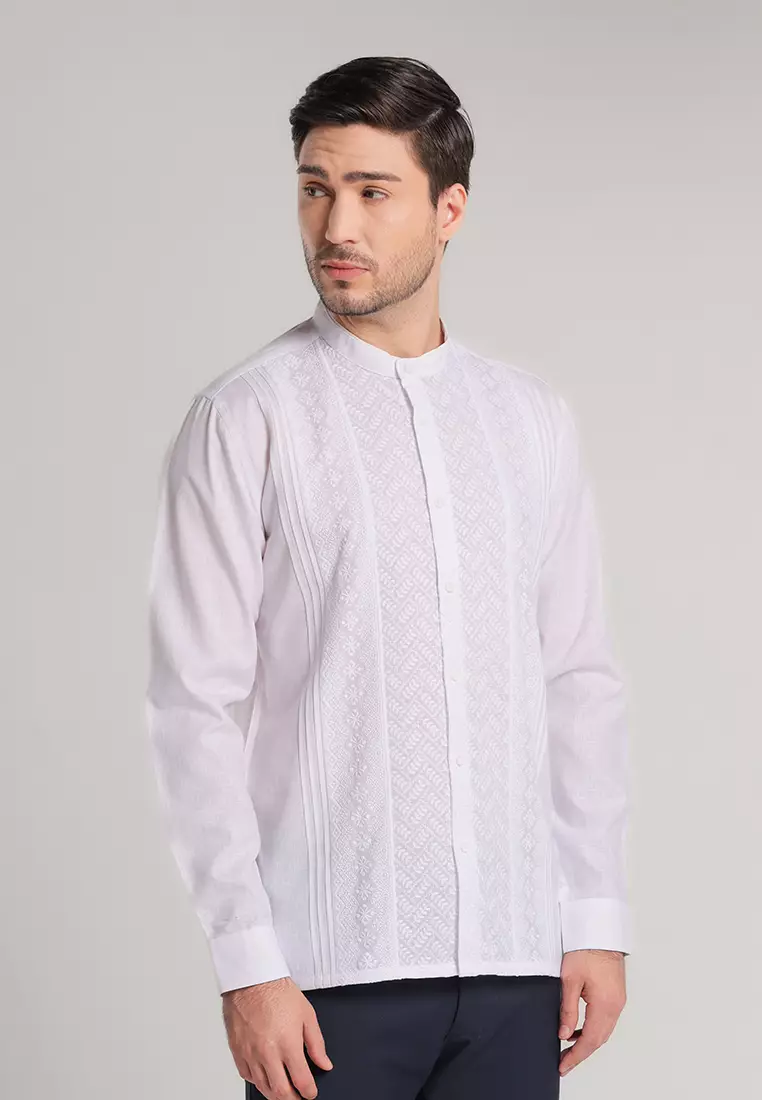 MOC x Habib Jafar Kemeja Koko Lengan Panjang Pria Halim - White