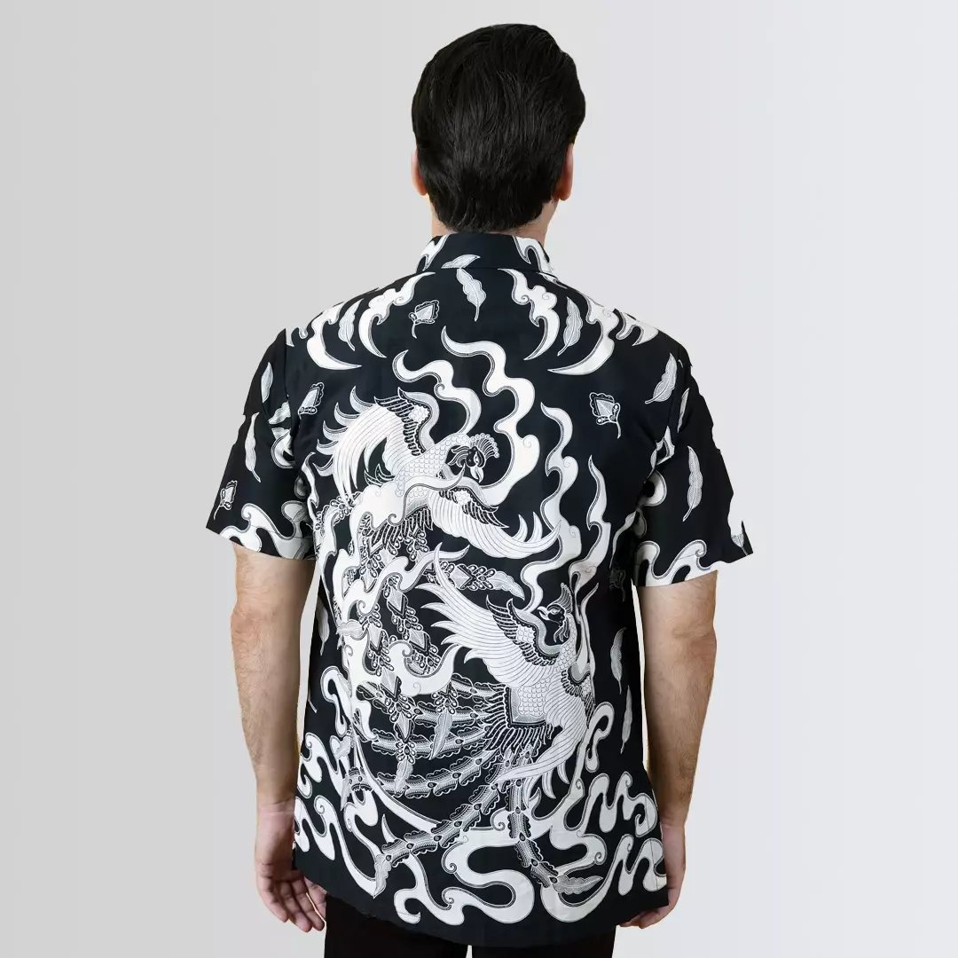 Kemeja Batik Printing Lengan Pendek Motif Peksi Jumantaka