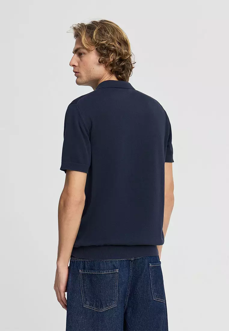 Men's Knitted Short Sleeved Polo Shirt