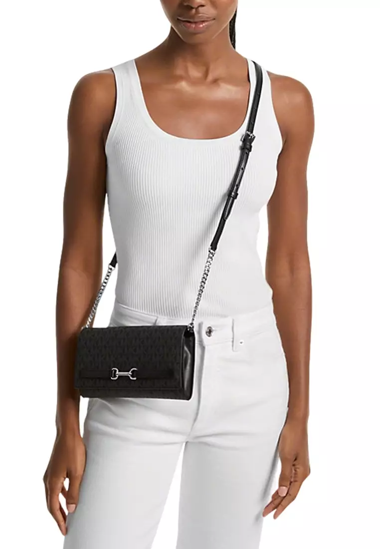 Carson Large Signature Logo Convertible Crossbody Bag In Black 35S5S2ZC7B