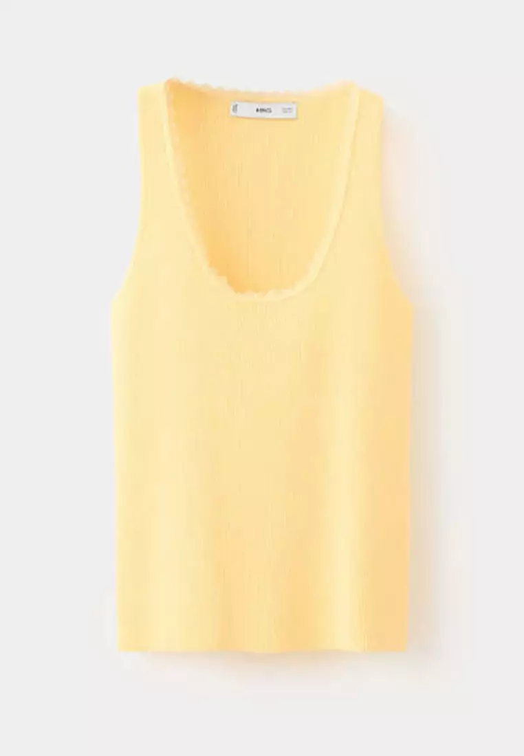 Ribbed Top With Lace Detail