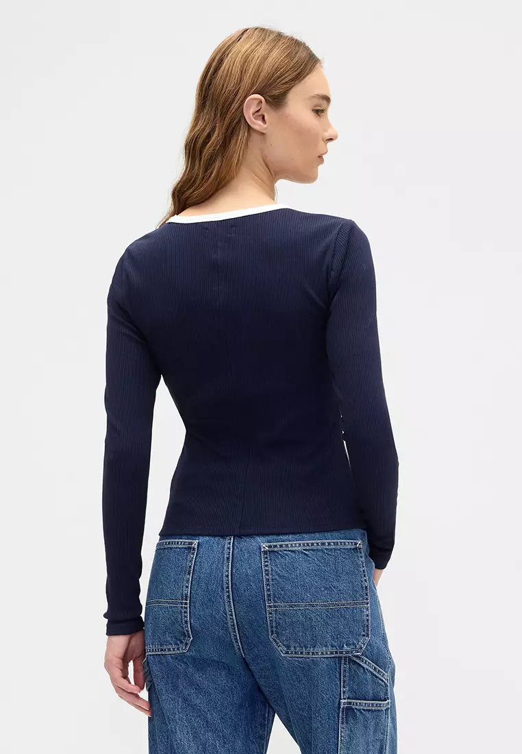 Modern Rib Logo Crop Top