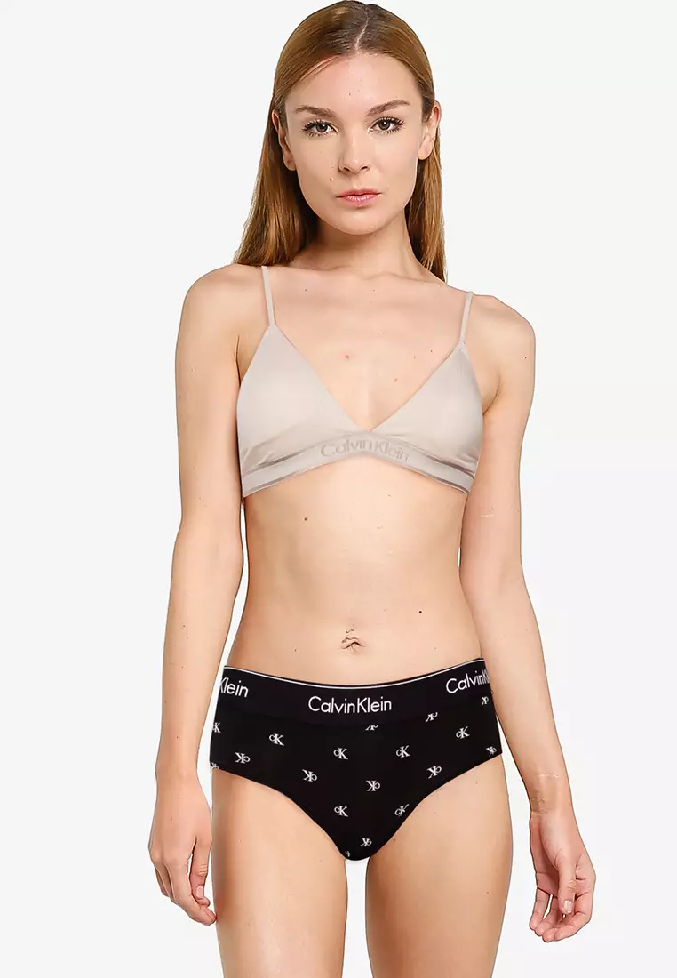 Calvin klein tonal logo bralette hotsell