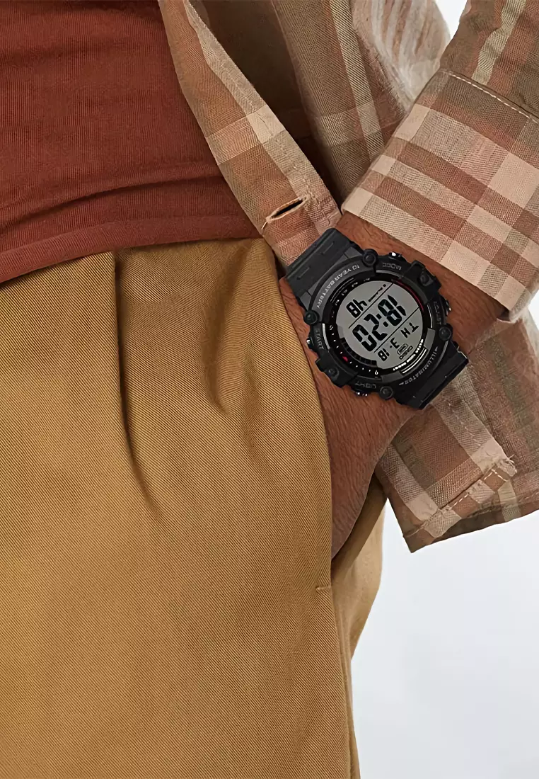 Casio - Male Digital Watches - Jam Tangan Digital Pria - Black - Resin Strap - AE-1500WH-1AVDF
