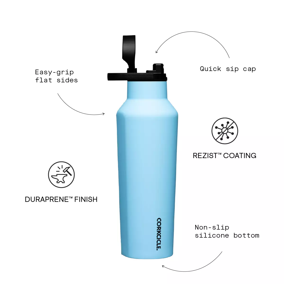 Corkcicle 20oz Sport Canteen - Santorini