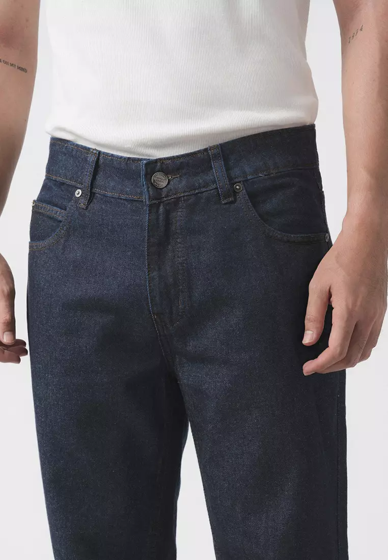 Straight Slim Fit Premium Jeans - Dark Indigo