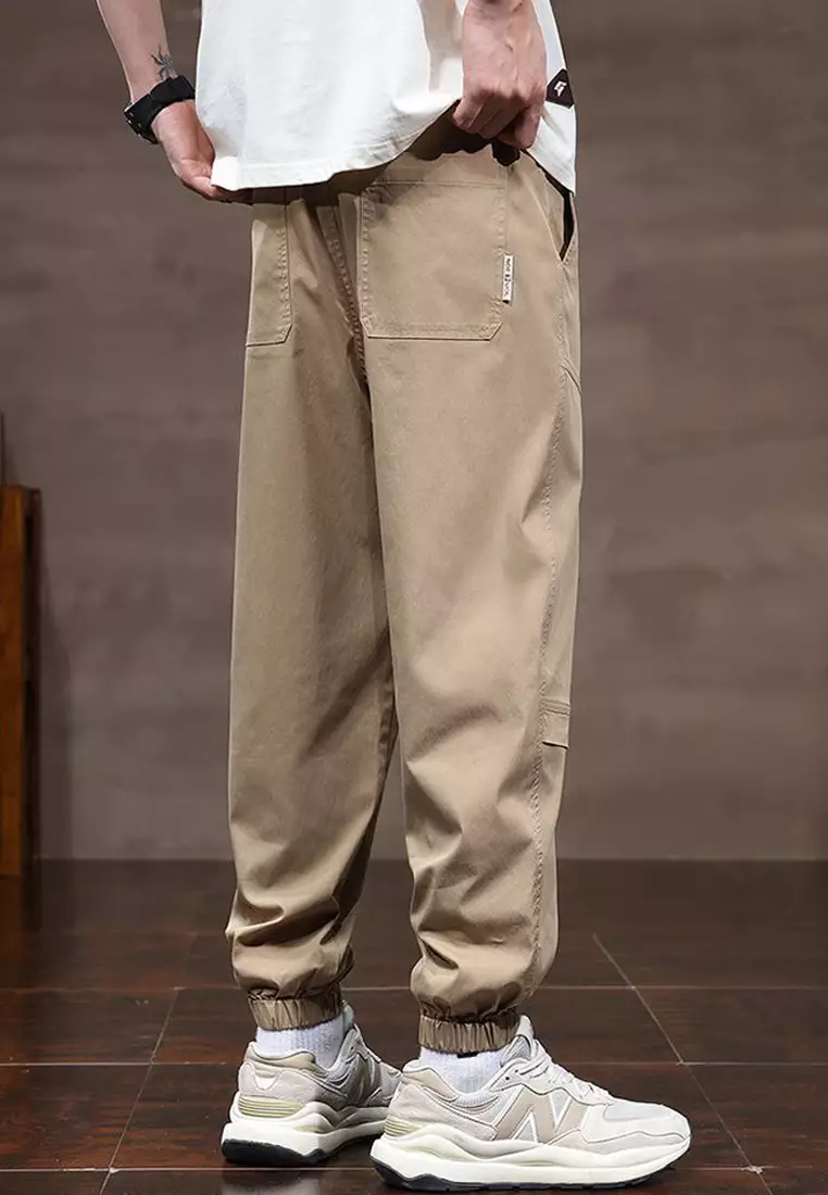 抽繩休閒束腳褲