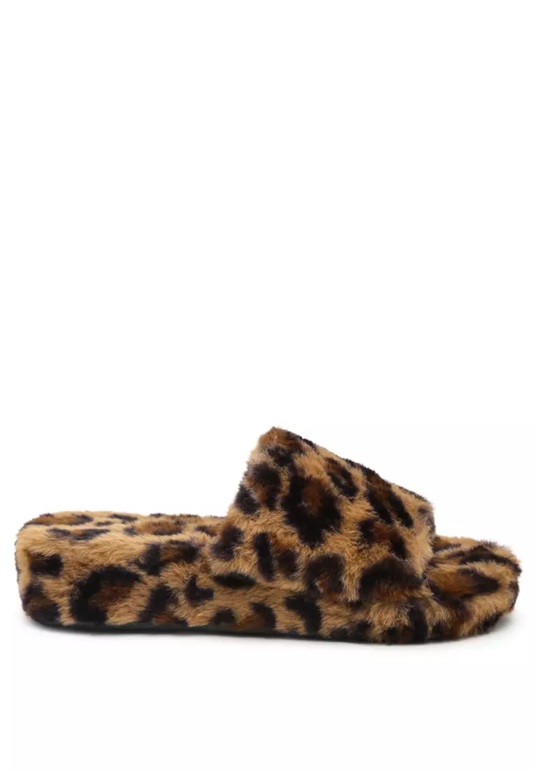 Discount on London Rag  shoes - SKU: Indoor Fur Flats In Leopard