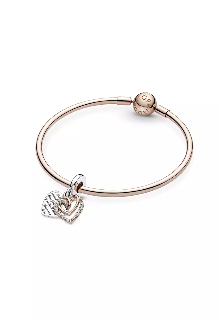 Buy PANDORA Pandora 14K Rose Gold-Plated Entwined Hearts Double