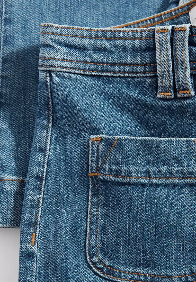 [OPEN YY] PATCHWORK EFFECT LOOSE BOOTCUT★新作・25SS★韓国★ OPEN YY] PATCHWORK EFFECT LOOSE BOOTCUT
