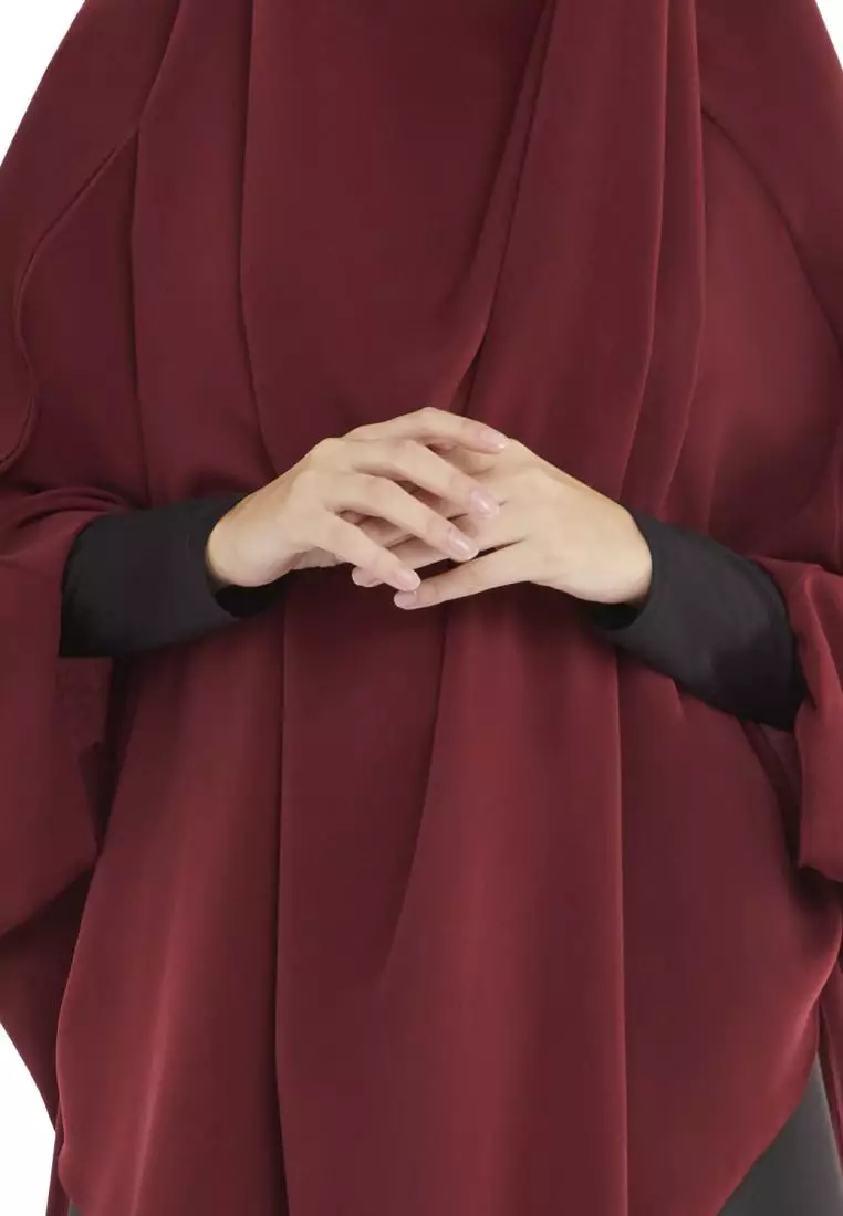 Queenza Zayidan French Khimar Hijab Ameera - Maroon