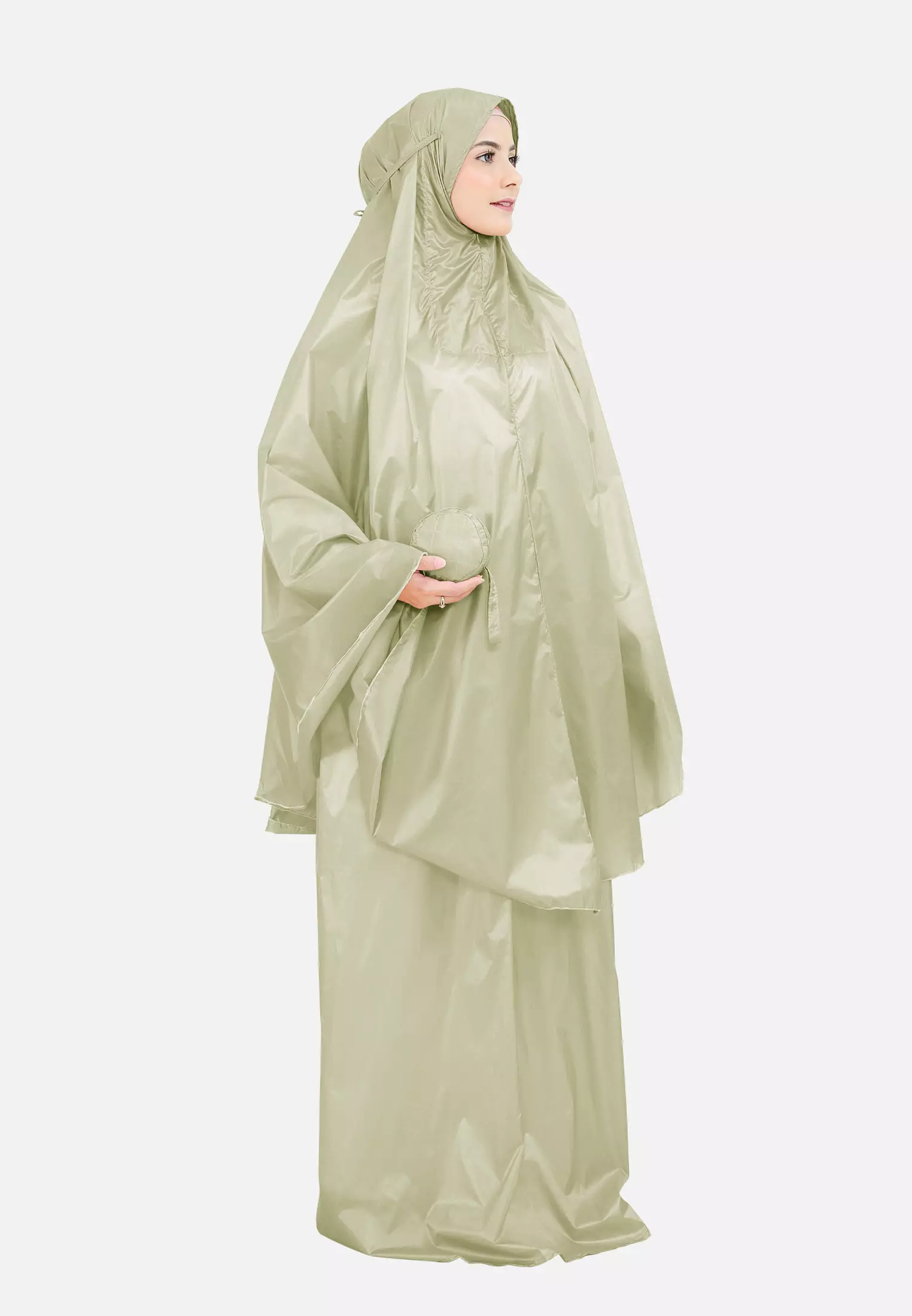 Zelena - Zalina Basic Prayer Set | Mukena Traveling Polos 2in1 - Pear Green