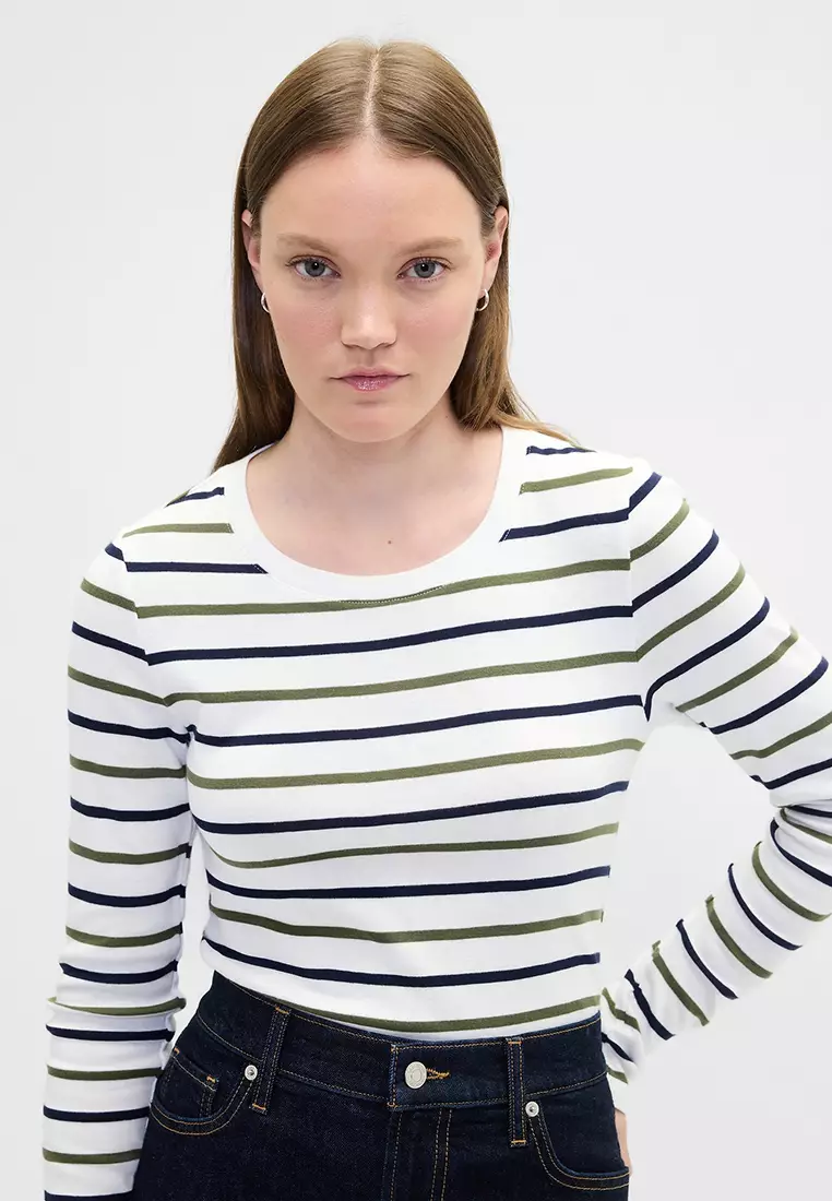 Long Sleeve Modern Crew Stripe Sweater
