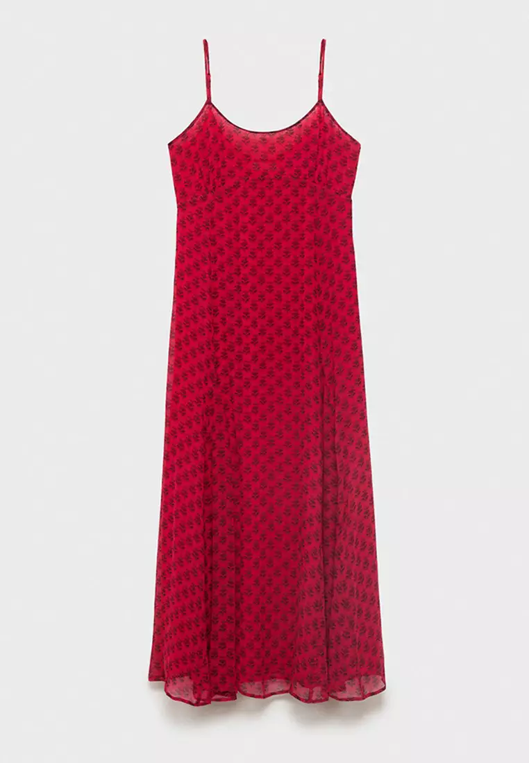 Floral-Print Chiffon Dress