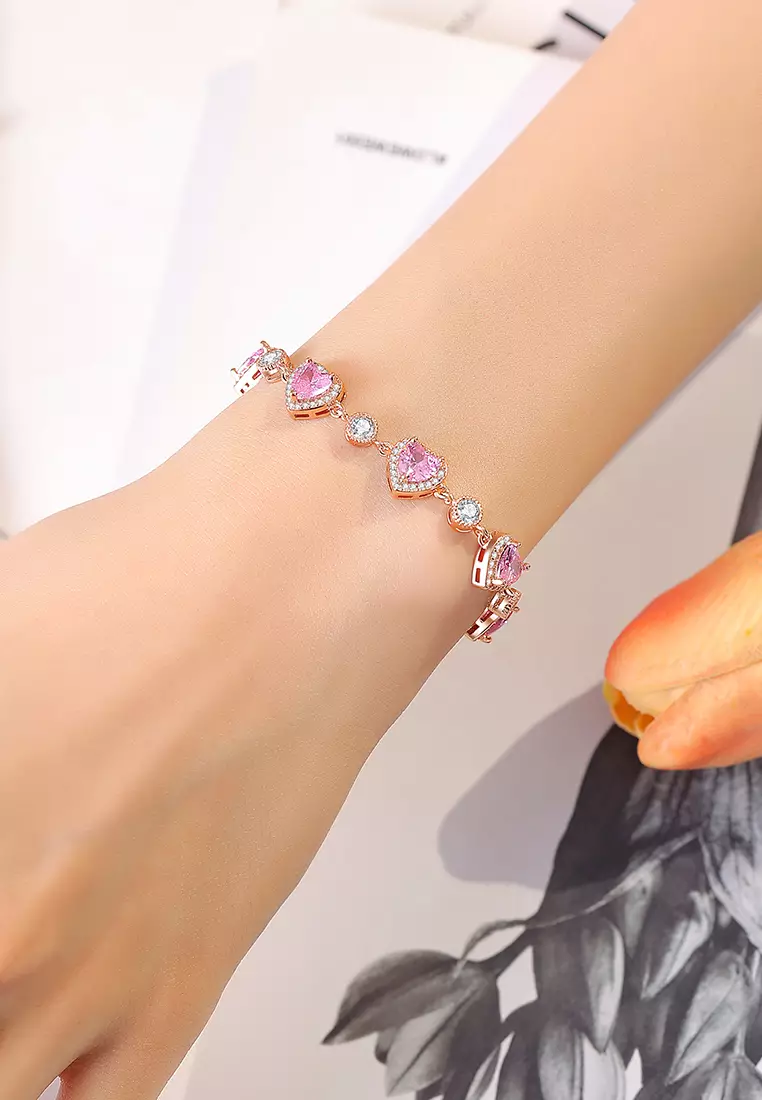 Gelang Wanita Berlian Perhiasan Original Elegan Korea Style Anti Pudar Gelang Cewek rose