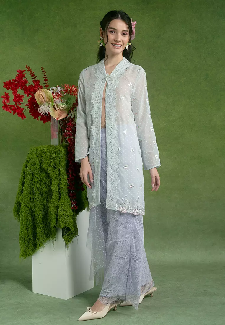 Ita Polka Dot Long Kebaya Top