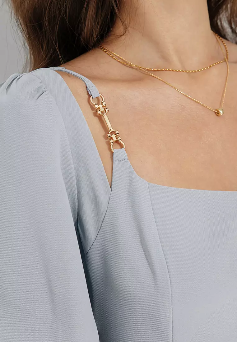 Puff Sleeve Square Neck Mini Dress