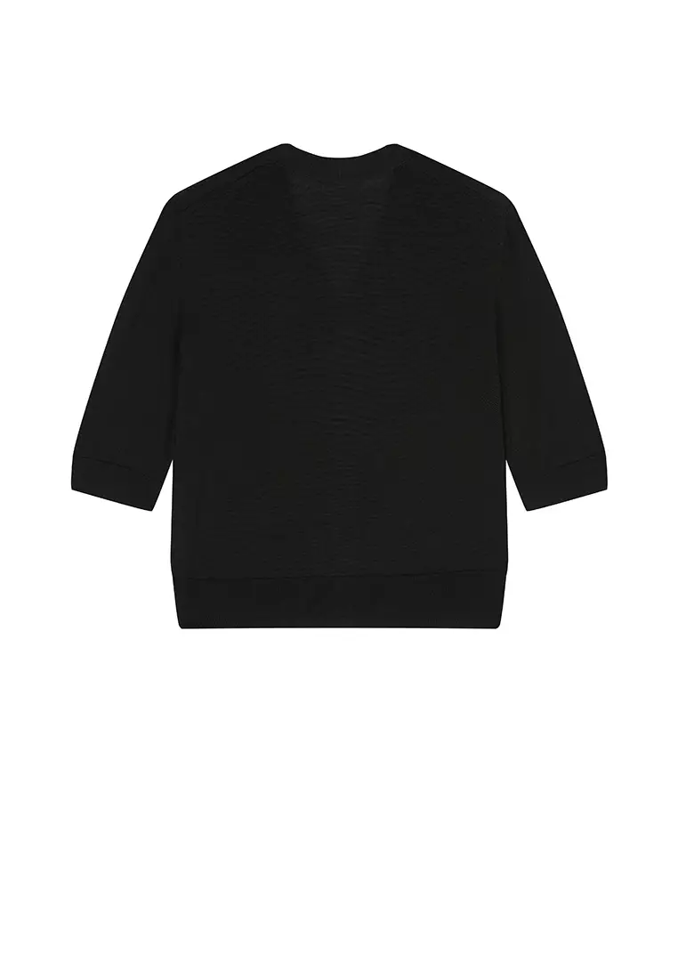 Cotton & Silk Blend Slim Fit Short Cardigan Knit Jacket