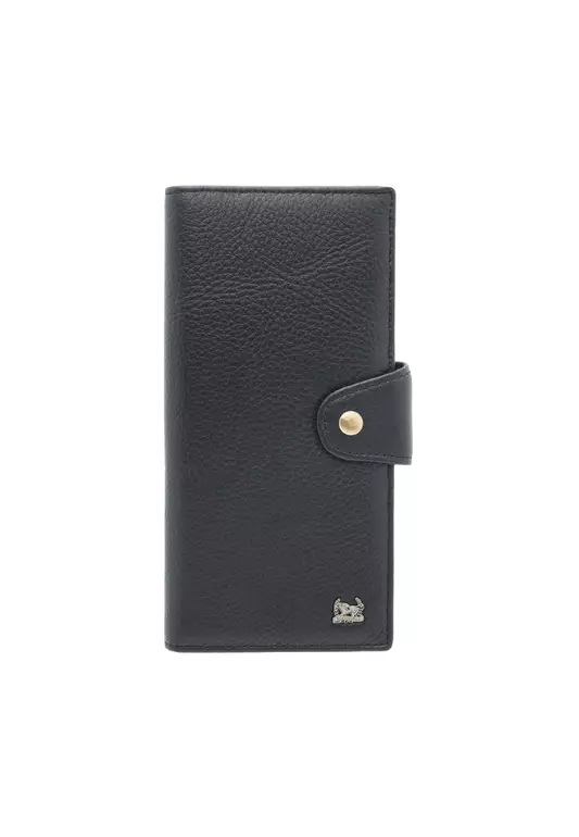 Top Grain Cow Leather Unisex Bifold Long Wallet with Snap Closure PWB 20871